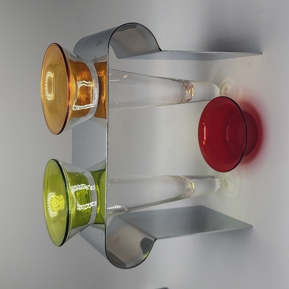 PartyLite Modern Silver Double Tealight Holder P8443 Candle stand